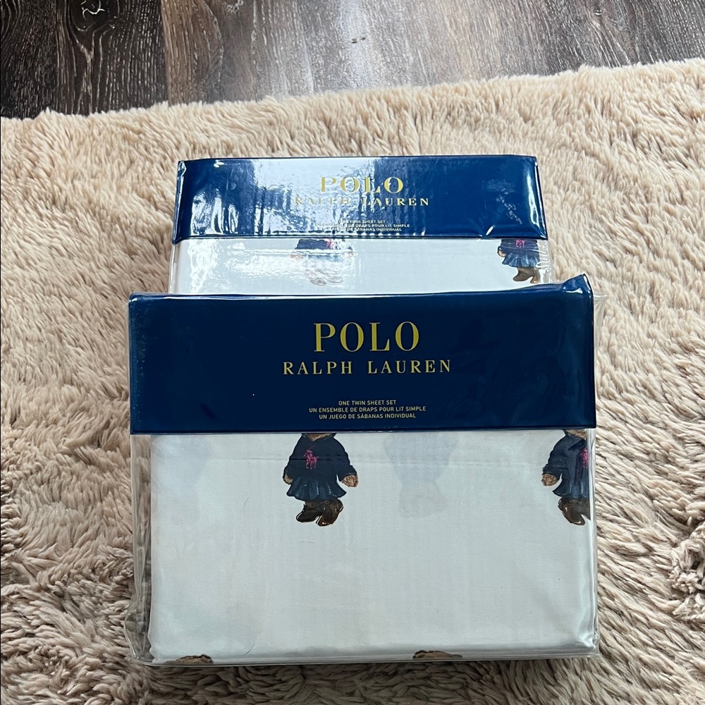 NWT- Polo Ralph Lauren Twin Sheet Set- Vintage Bear Print 🐻